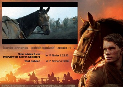 Maquette d'une page web dédiée à la promotion du film Cheval de Guerre